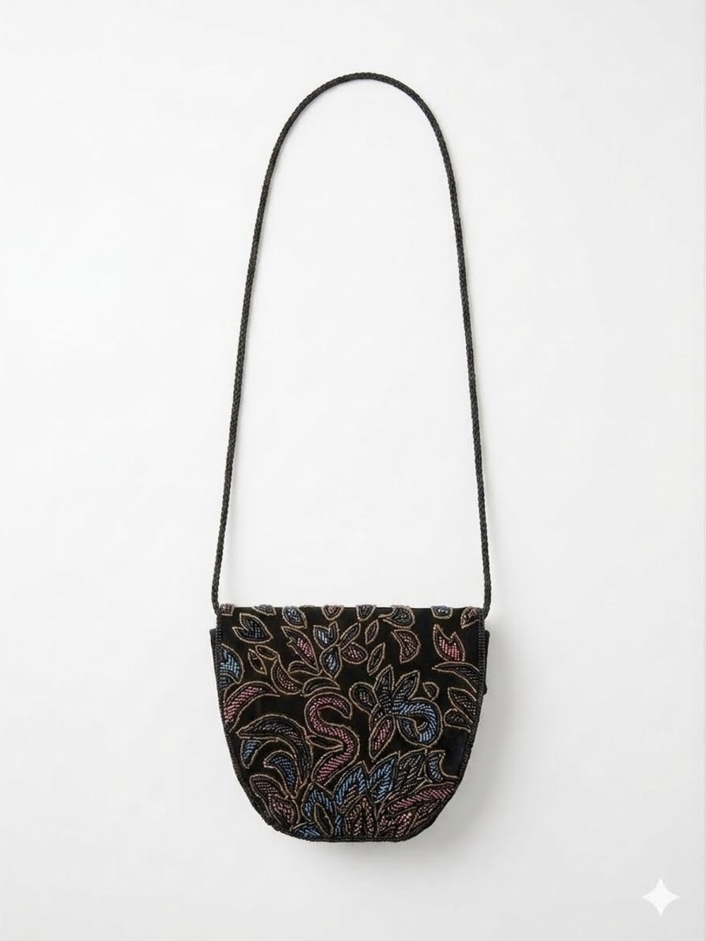 Beaded Floral Crossbody Purse